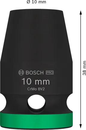 Soquete de impacto Bosch PRO 1/2 polegada 10 mm padrão.